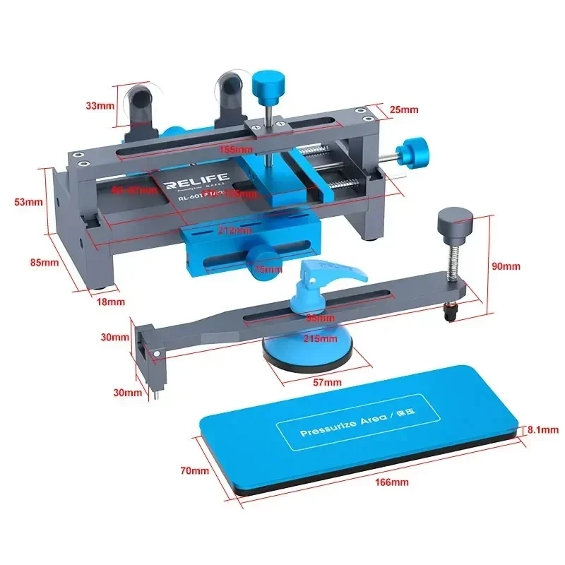 RELIFE RL-601P Max Middle Frame Corrector Fixture for Mobile Phone, LCD Screen Removal, Back Cover, Glass Disassembly Clamp
