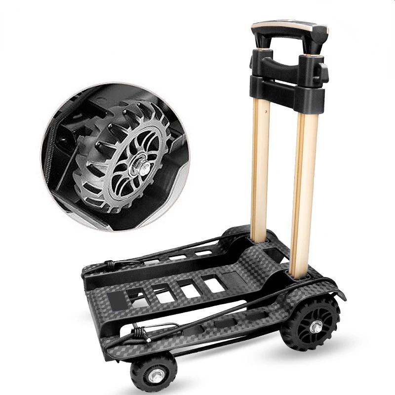 

Folding Luggage Trolley Aluminum Pull Rod Luggage Trolley Hand Buggy Handling Trailer Shopping Cart Shopping Cart