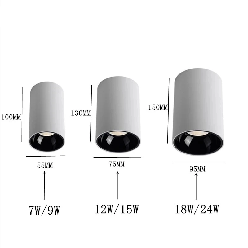 Imagem -05 - Lâmpadas de Teto Led Cob Montadas na Superfície Downlight Redondo Lâmpada Branca Quente e Fria Iluminação Doméstica 7w 9w 12w 15w 18w 85265v