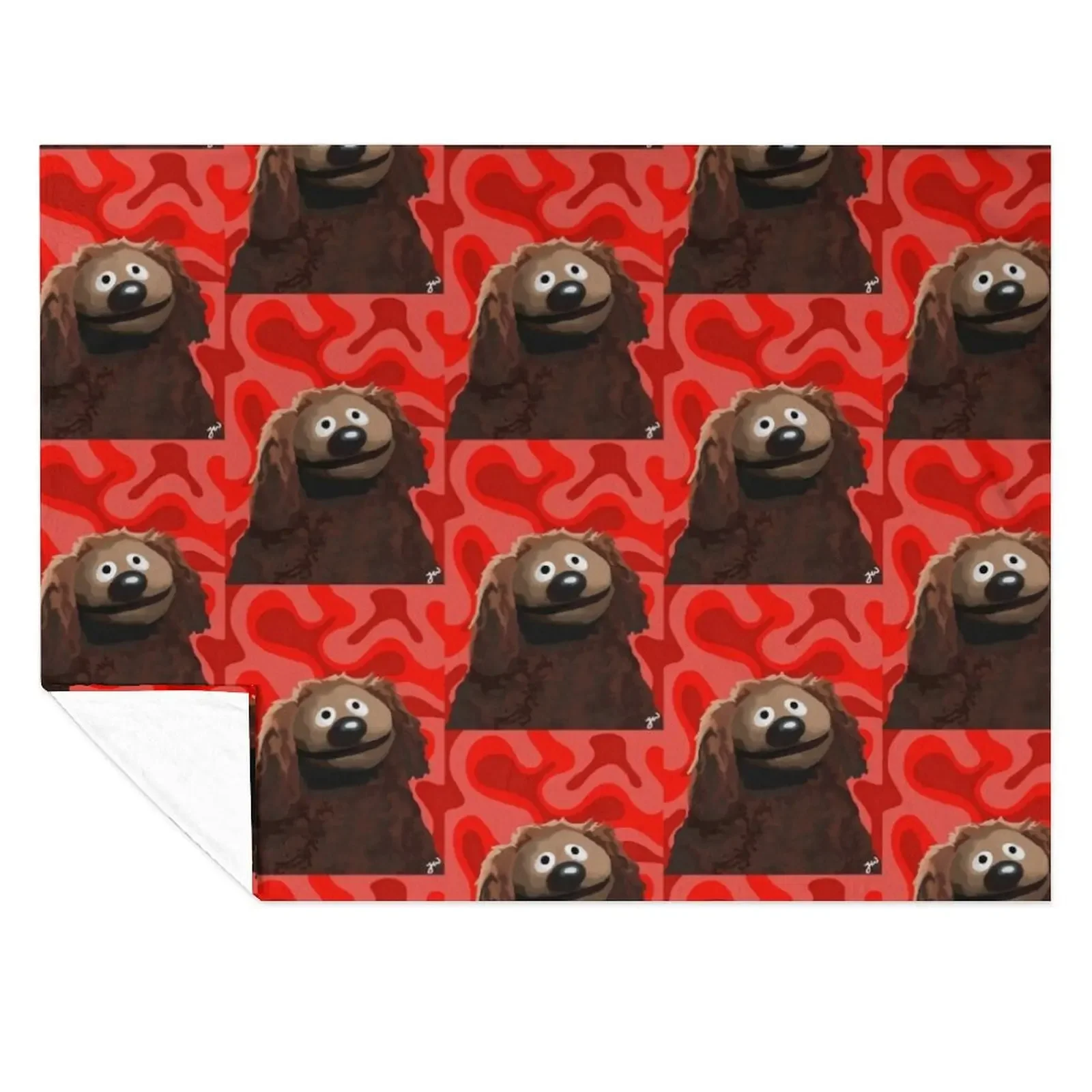 

Rowlf The Dog painting portrait (version 1/3 - Red background) Throw Blanket Furrys Plaid on the sofa Hair Stuffeds Blankets