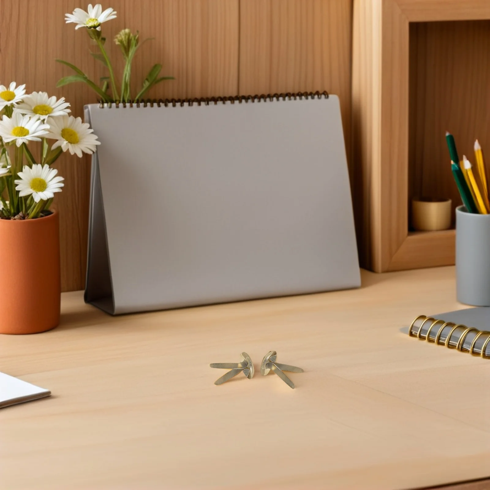 

200pcs Electroplating Brads Metal Paper Fasteners Round Head For Crafts Scrapbooking Diy Office Projects Storage Box