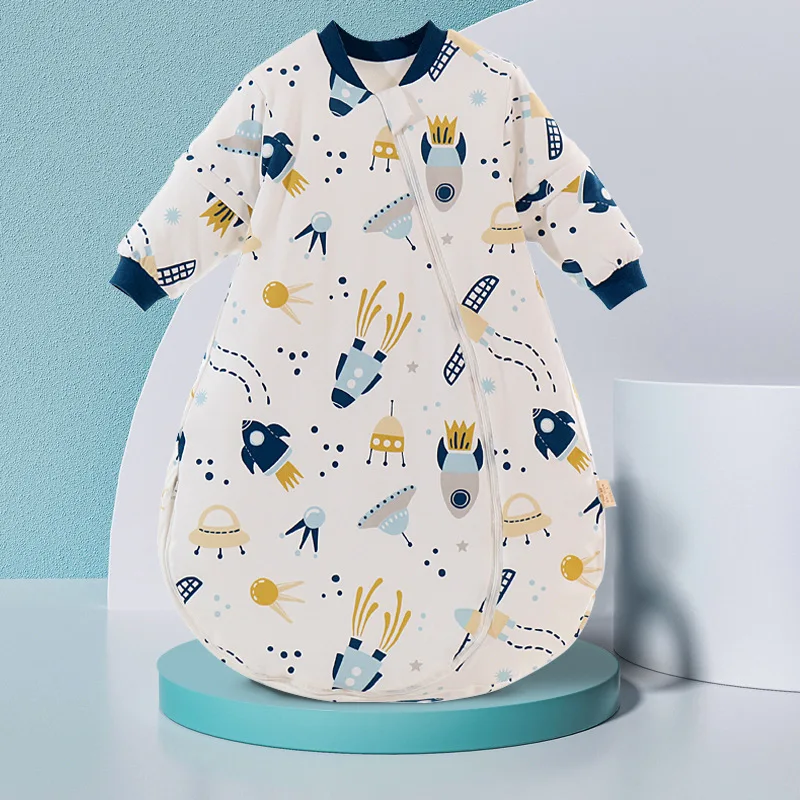 

Antibacterial Baby Sleeping Bag Cotton Children's Sleeping Bag Spring, Autumn and Winter Integrated Detachable Sleeves