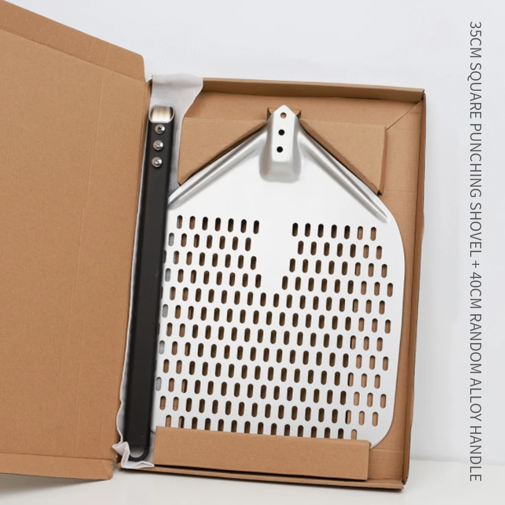 مجرفة بيتزا متينة مقاس 14 بوصة، مجرفة بيتزا متصلة، فرن سميك، تقليب ونقل البيتزا، مقبض 16 بوصة