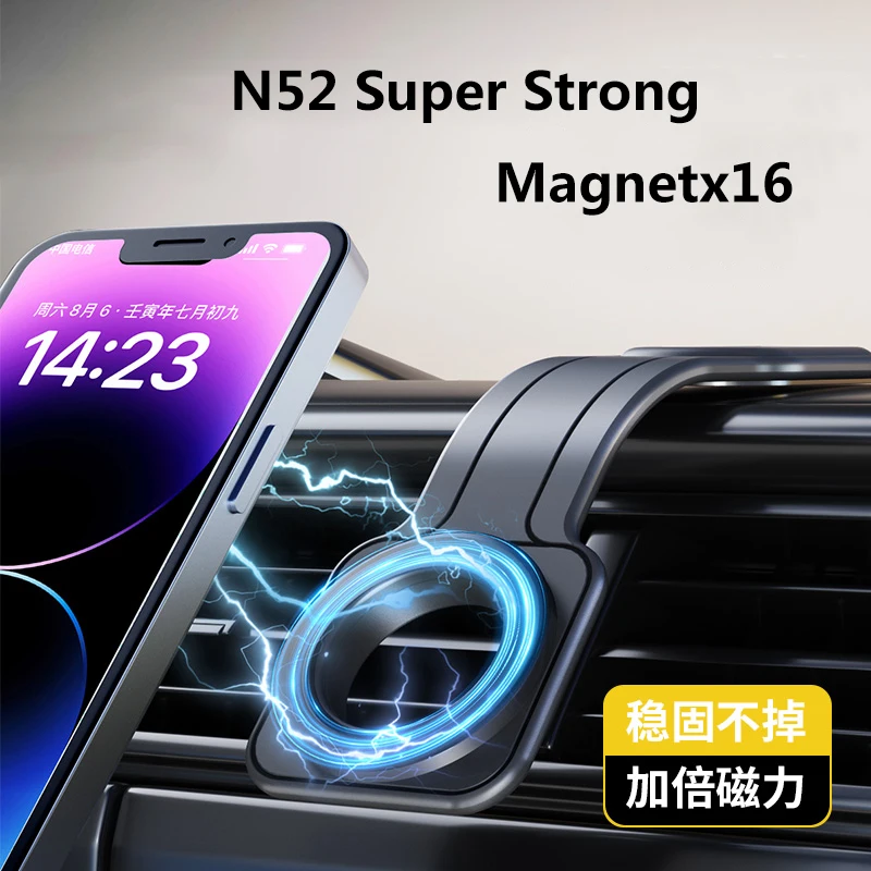 

Magnetic Car phone Holder Foldable Telephone Support Mount For iphone 15 14 pro 13 12 Universal Dashboard Paste