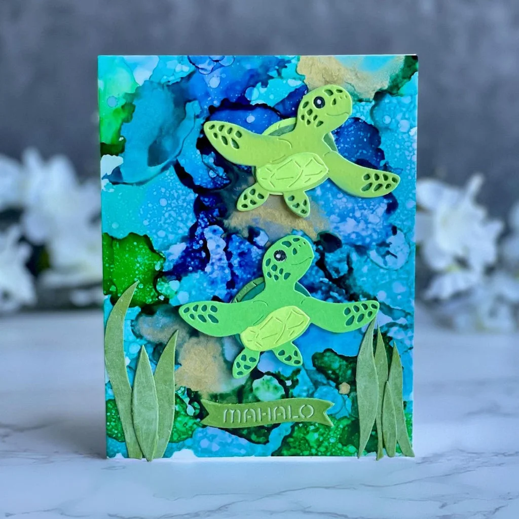 

Mahalo Sea Turtle Metal Cutting Dies Clear Stamps Stencil Hot Foil For DIY Scrapbook Craft Decoration Embossing Template