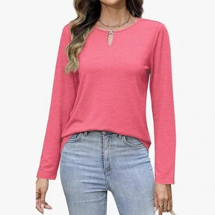 

2025 Autumn Women's Long Sleeved Shirt Round Neck Top Casual Autumn Fashion Cute T-shirt Clothing