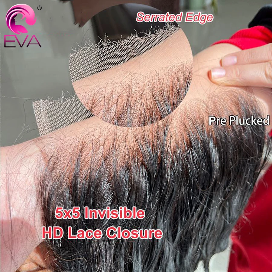 100% Real HD 13x4 13x6 Lace Frontal Only Melt Skin Pre Plucked 2x6 5x5 6x6 7x7 Swiss Full Closure Only Raw Human Hair HD Closure