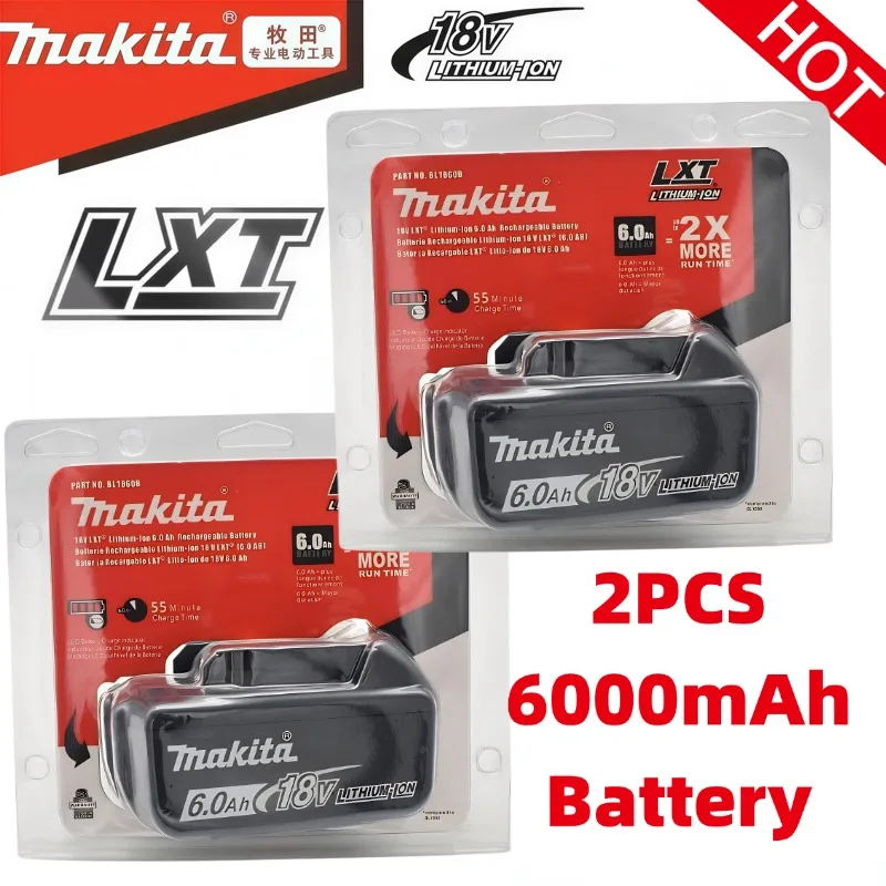 

100% оригинальная батарея Makita BL1860B 18 В, 6,0 Ач со светодиодным индикатором и интеллектуальным BMS, длительная мощность для инструментов LXT