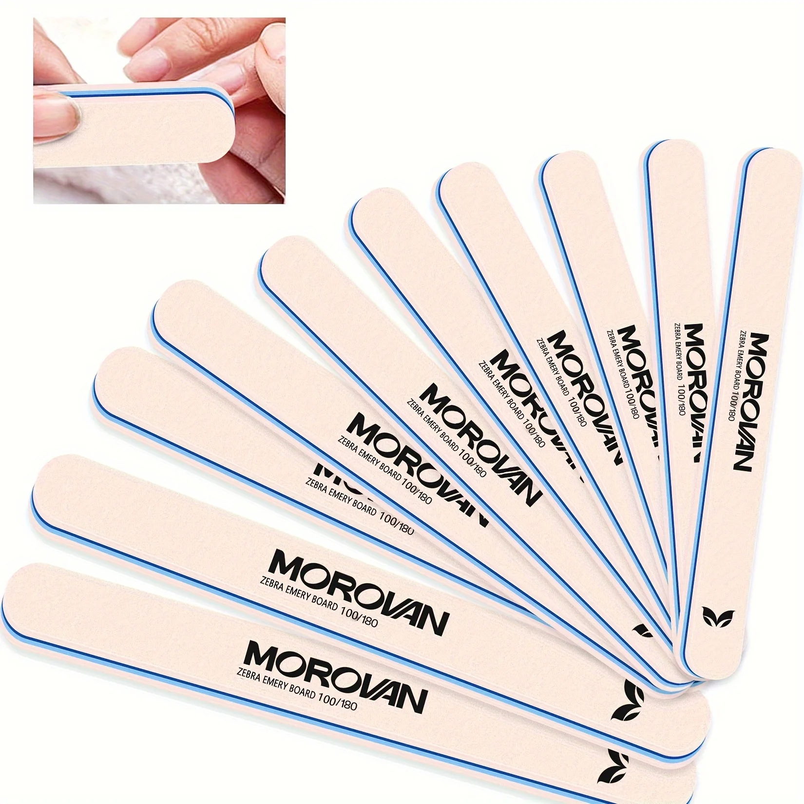 MOROVAN Nagelfeilen-Set, doppelseitige Schleifstreifen, niedrig allergen, Pediküre- und Maniküre-Werkzeuge, Nagelpolier- und Feilenset