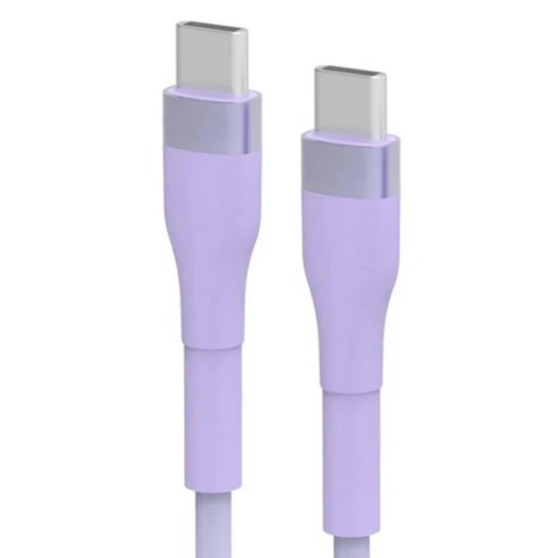 Silicone USB C to USB C Fast Charging Cable 20V 5A 100W USB C Power Cable with Quick Charging for Office and Travel