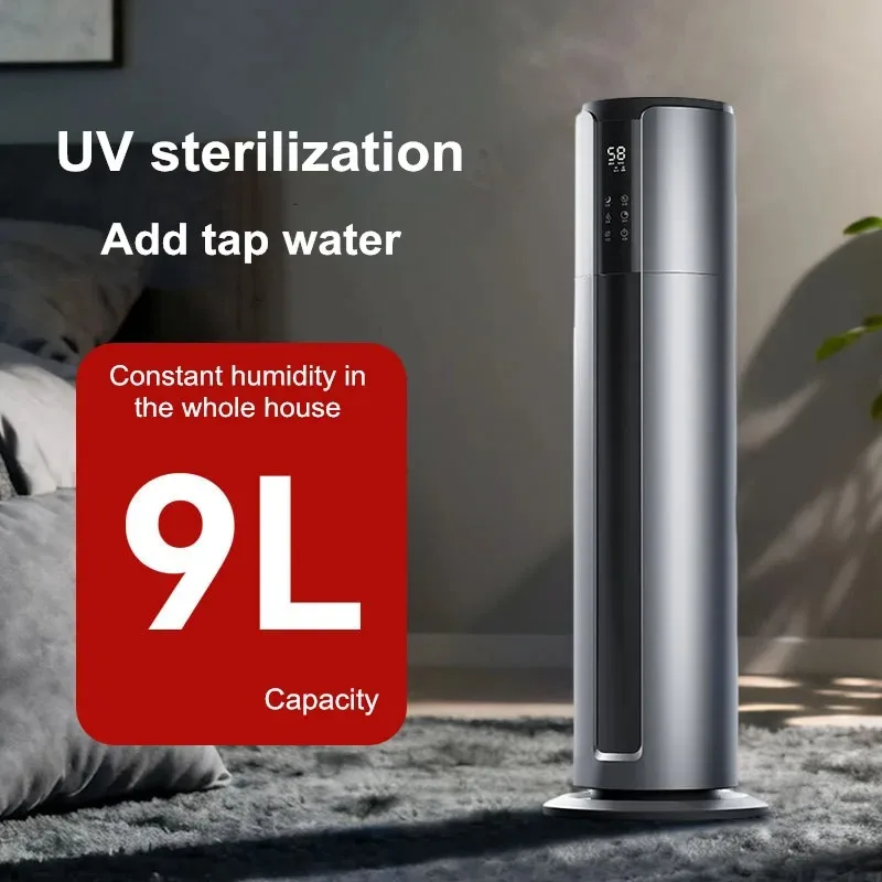 

【Best Choice】Ultrasonic Humidifier for Large Room 9L Fill Tank 280ml/H Mist Output, Quiet 28dB Auto Humidity Control, Remote