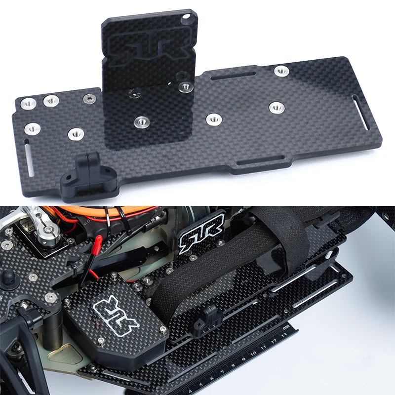 Carbon Fiber Simulation Battery Tray Set Battery Box for 1/8 ARRMA TYPHON KRATON MOJAVE NOTORIOUS Car Truck Upgrade Parts
