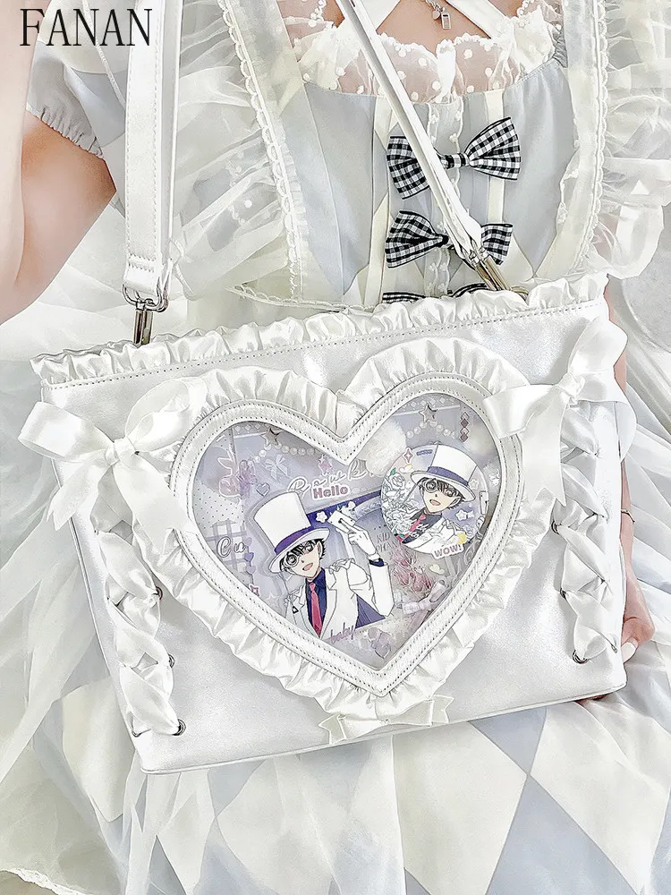Lolita Style Casual Handbag Romantic Large Capacity Student Shoulder Bag Ribbon Tote Bags for Women 2026 New Women's Handbags