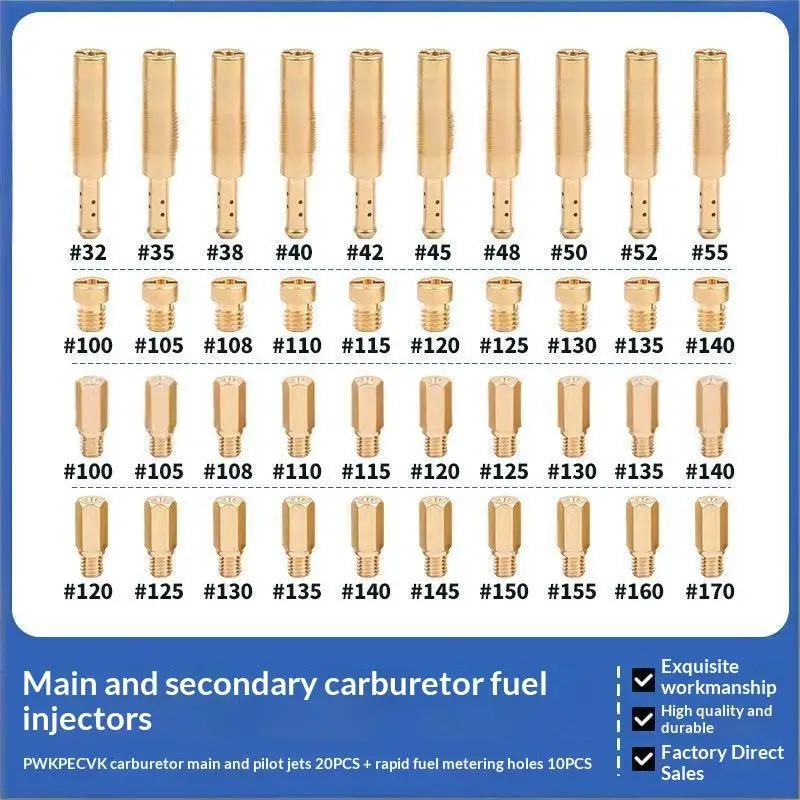 Carburetor Main Jet Kit Include Main Slow Jets: 40Pcs PWK CVK PE OKO KOSO
