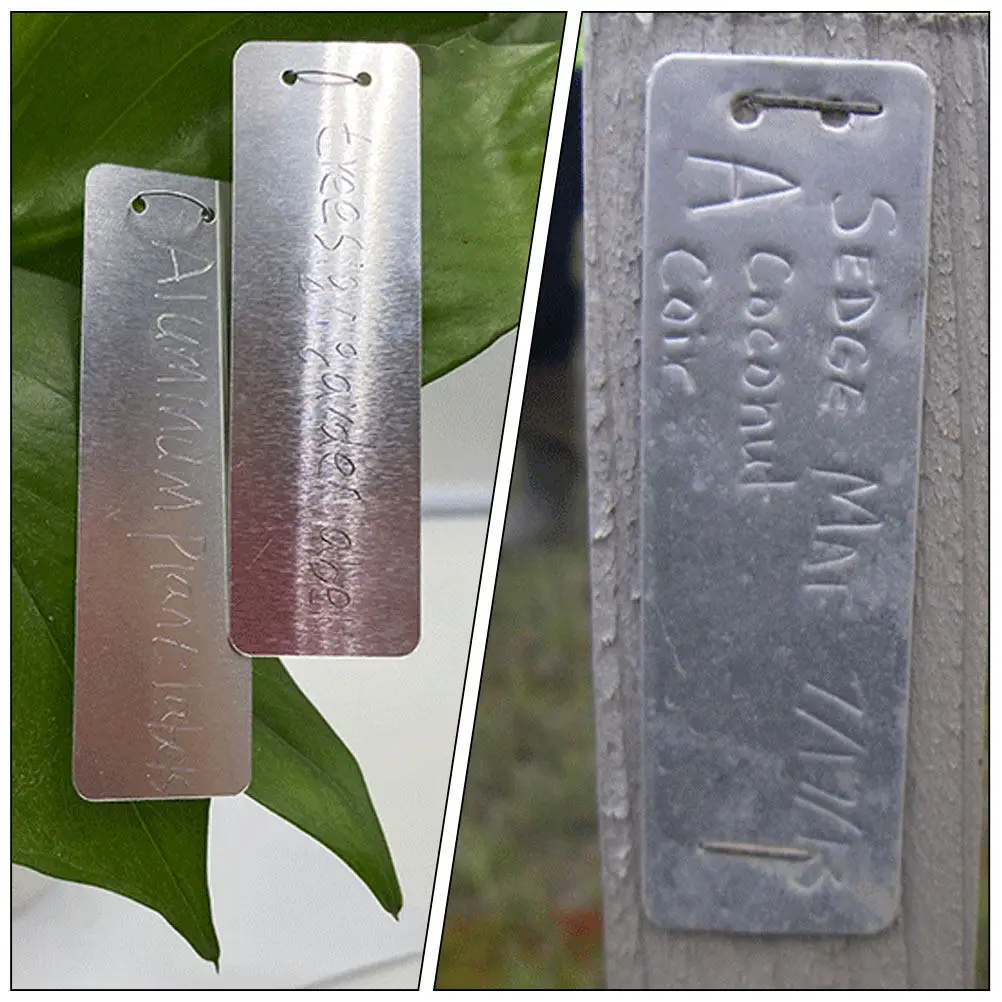 10Pcs Aluminum Garden Plant Labels Metal Tags for Labeling Plants Outdoor Sturdy Corrosion Uv Resistant Blank Surface Gardening