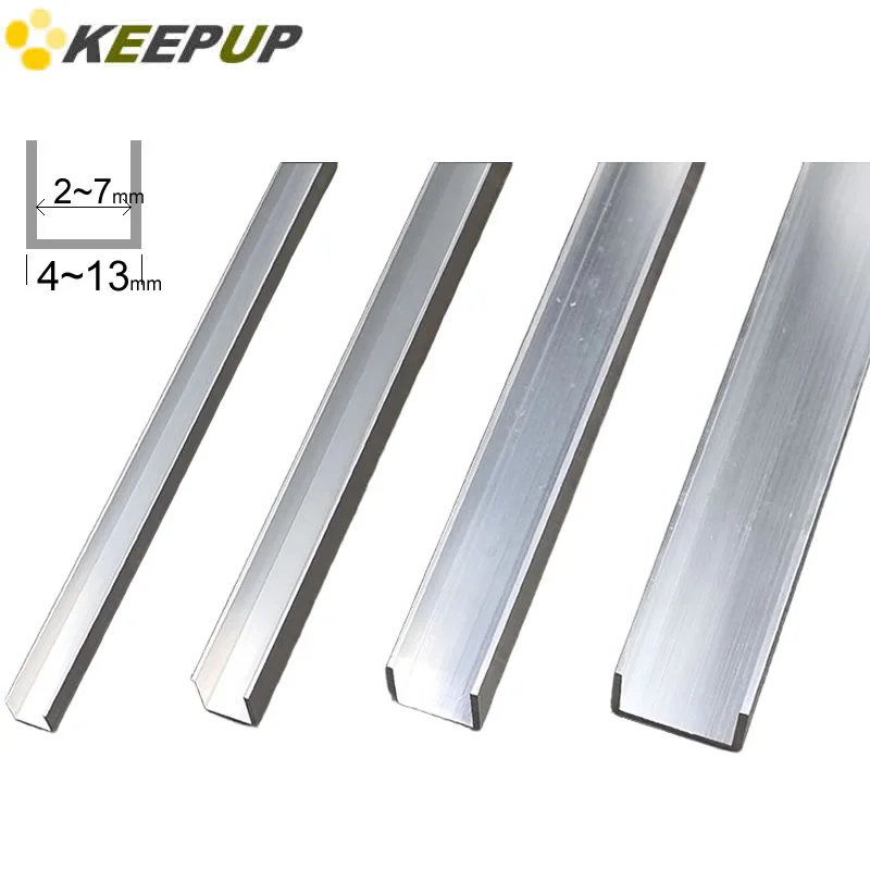 6063T5 U Shaped Aluminum Channel Equilateral Groove Aluminum Inner Width 2 3 4 5 6 7 mm OW 4 5 6 7 8 10 13mm H 5 10 11 14 17 18