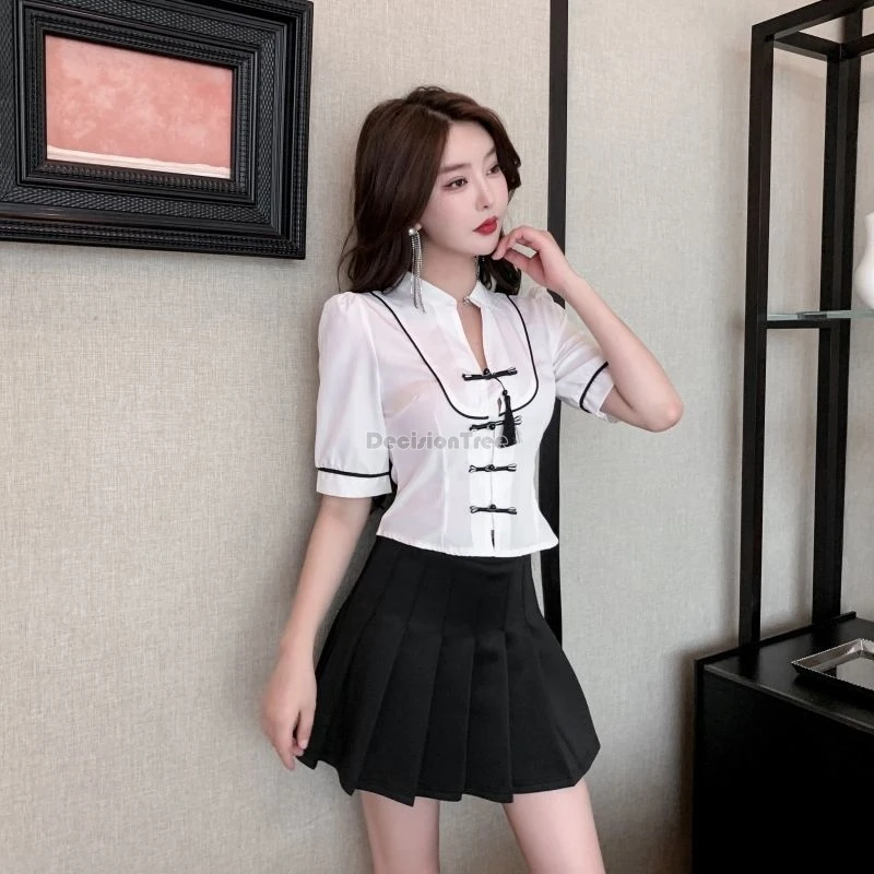

2025 новый китайский стиль Cheongsam, топ на пуговицах, плиссированная юбка, комплект, рабочая униформа для спа-техники, женская модная униформа для косметолога в отеле