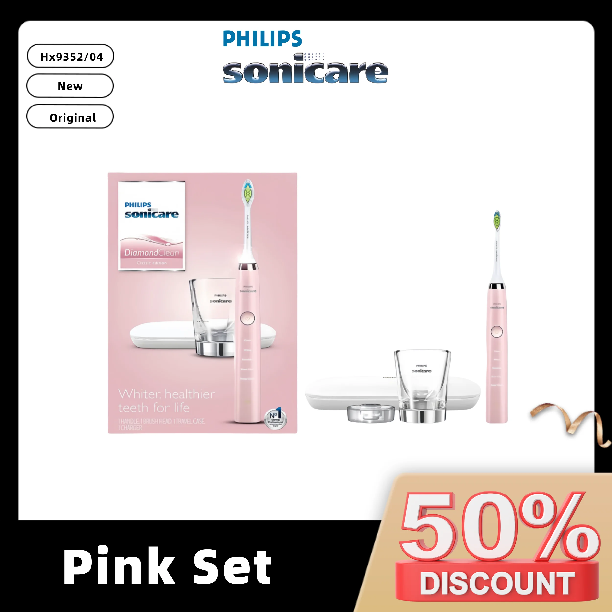 

Philips Sonicare DiamondClean Sonic electric toothbrush HX9352/04 Pink Edition New and Original