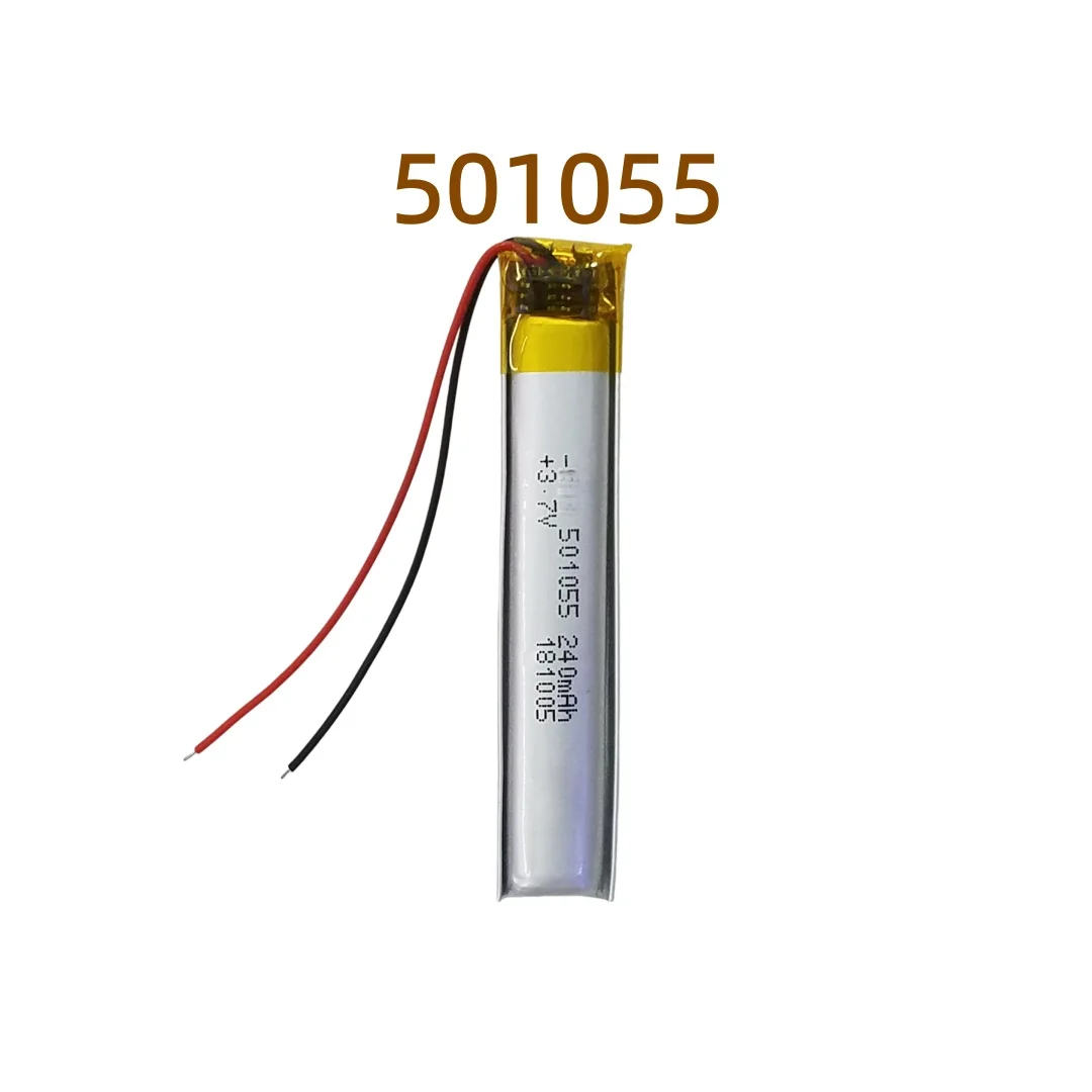 501055X 3.7V 300mAh Li-Po Battery 5×10×55mm Compatible with 501060 551060 601060 for Bluetooth Headset Voice Recorder Reading Pe