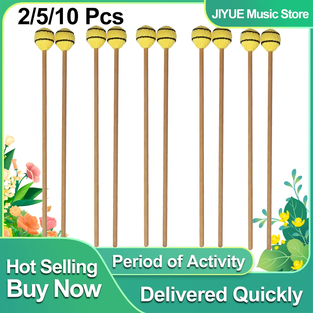 

Молотки для маримбы IRIN (1/2/5/10 пар) с ручкой из бука, для ударных инструментов, глокеншпилей, ксилофонов, запчасти для маримбы