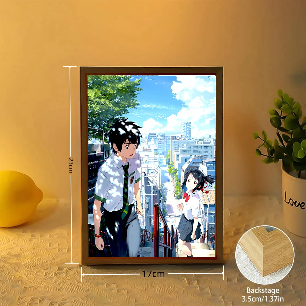 Your name Light Painting Anime Night Light Photo Frame Cartoon Led Lights Bedroom Home Decor ramadan 2024 friend Gift Moon Lamp