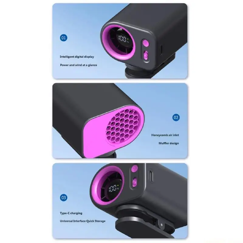 

D0AB Wearable Fan Multifunctional Clip Small Fan Easy To Attach Comfortable & Efficient For Long Time Wearing
