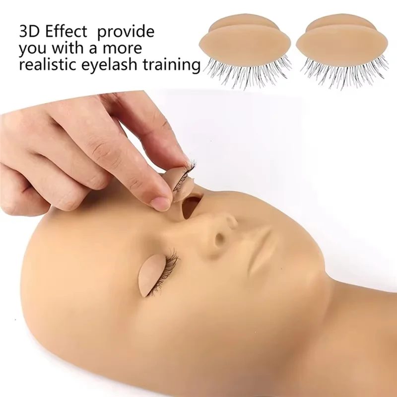 ABUU-Head Model Eyes Eyelash Makeup Practice Tools Eyelash Extension Training Tools C