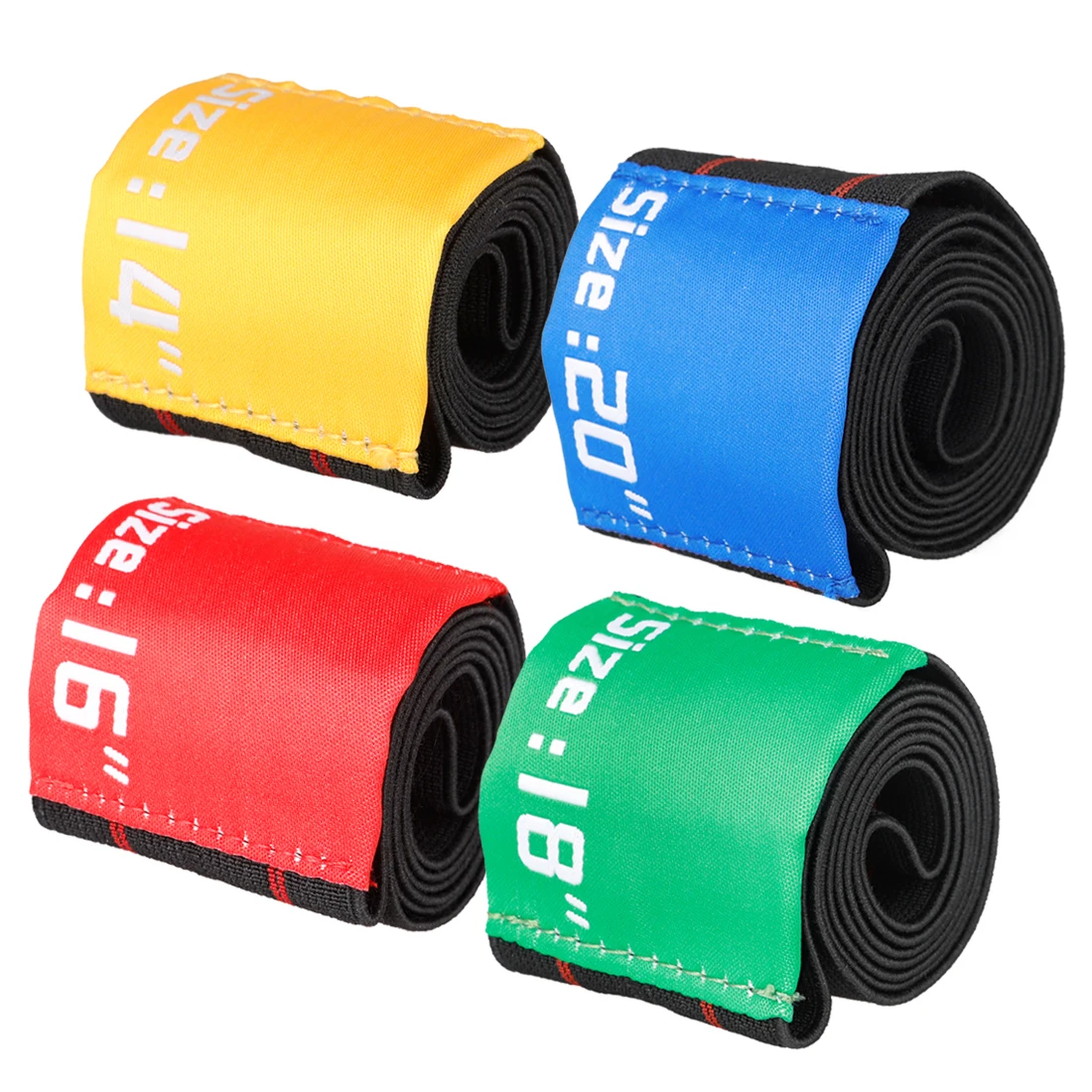 4-teiliges Set Elastische Ringbänder für Becken, 14/16/18/20 Zoll, Schalldämpfer-Gürtel, Schallreduzierer-Gürtel, Zubehör für Perkussionsinstrumente – Detail 3
