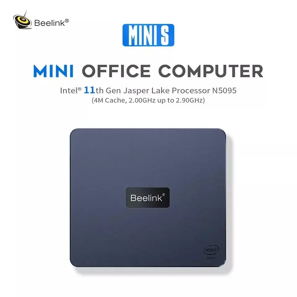 RTS Mini S Intel N5095 8G 256G Mini PC Wins10 OS SATA Solid State Drive Storage