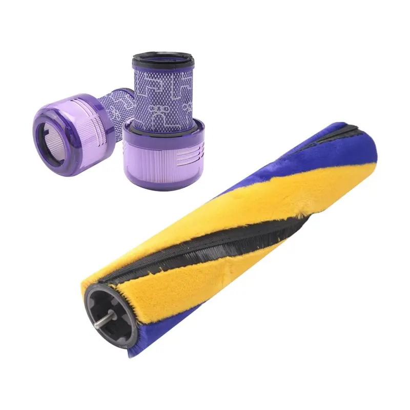 N10R-For Dyson V12 Detect Slim Roller Brushes, Vacuum Cleaner Roll Floor Nozzle Accessories With HEPA Filter