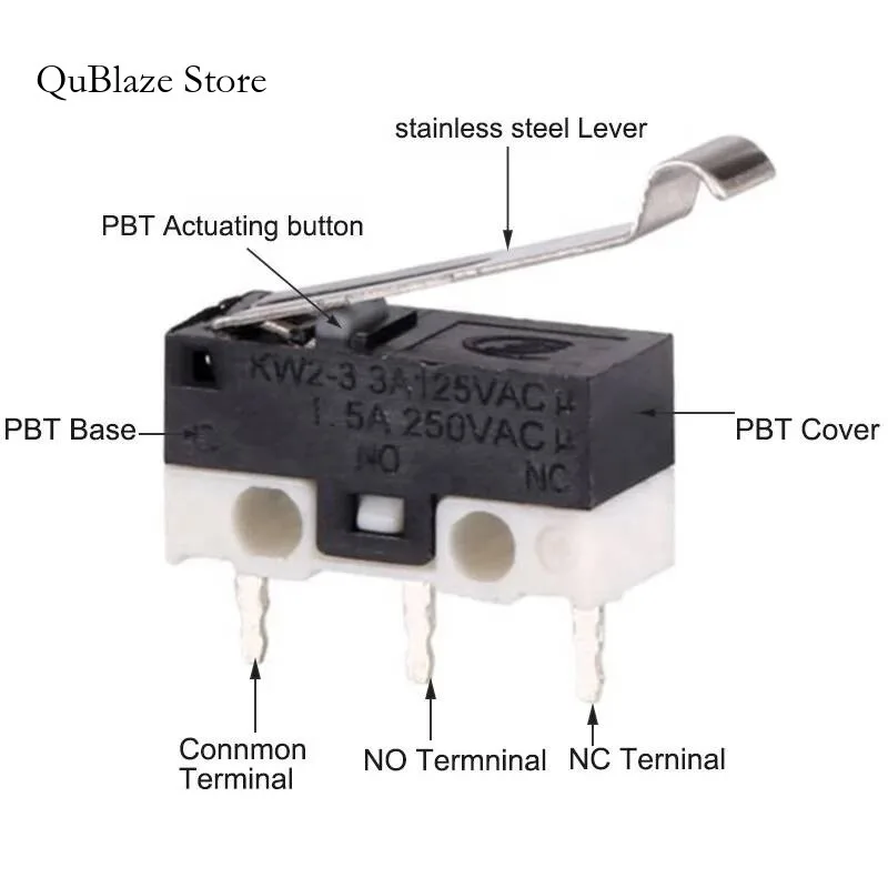 5Sets 16A 250V Mini 40T85 Waterproof Micro Switch