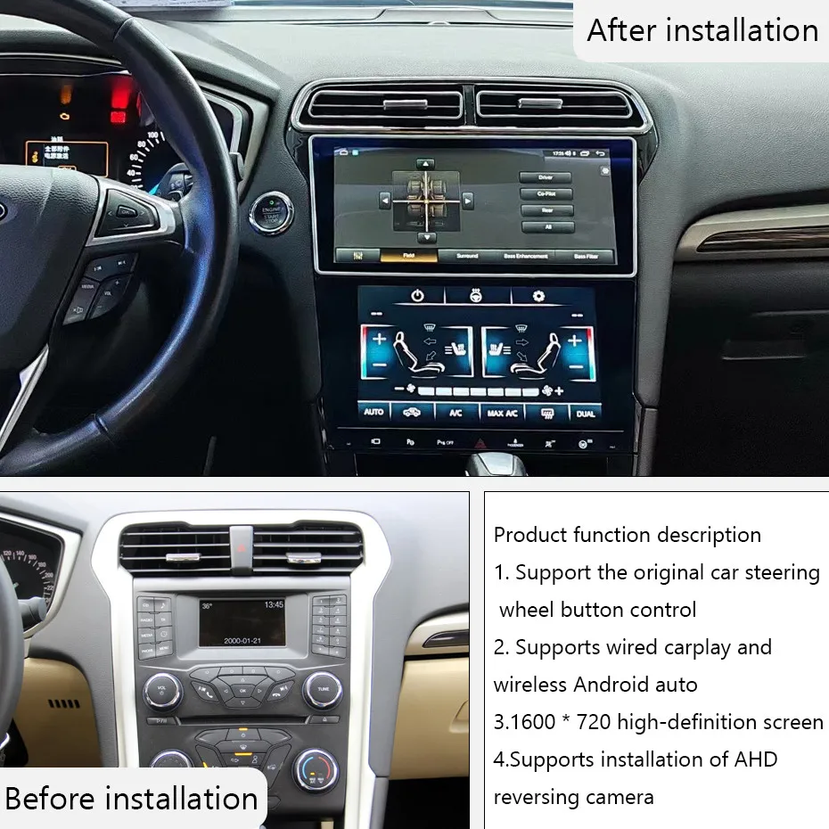 Android audio For Ford Mondeo 2013-2018 Android 15 10.33 inch Octa Core 8+128GB Car Multimedia Player car intelligent systems