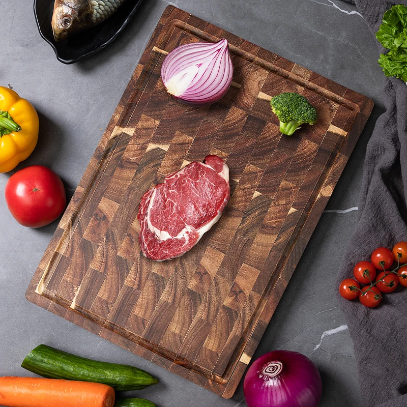 Cutting Board Double-sided Using Premium Acacia Wood Splicing Chopping Board Drain Water and Damp-proof Kitchen Tools