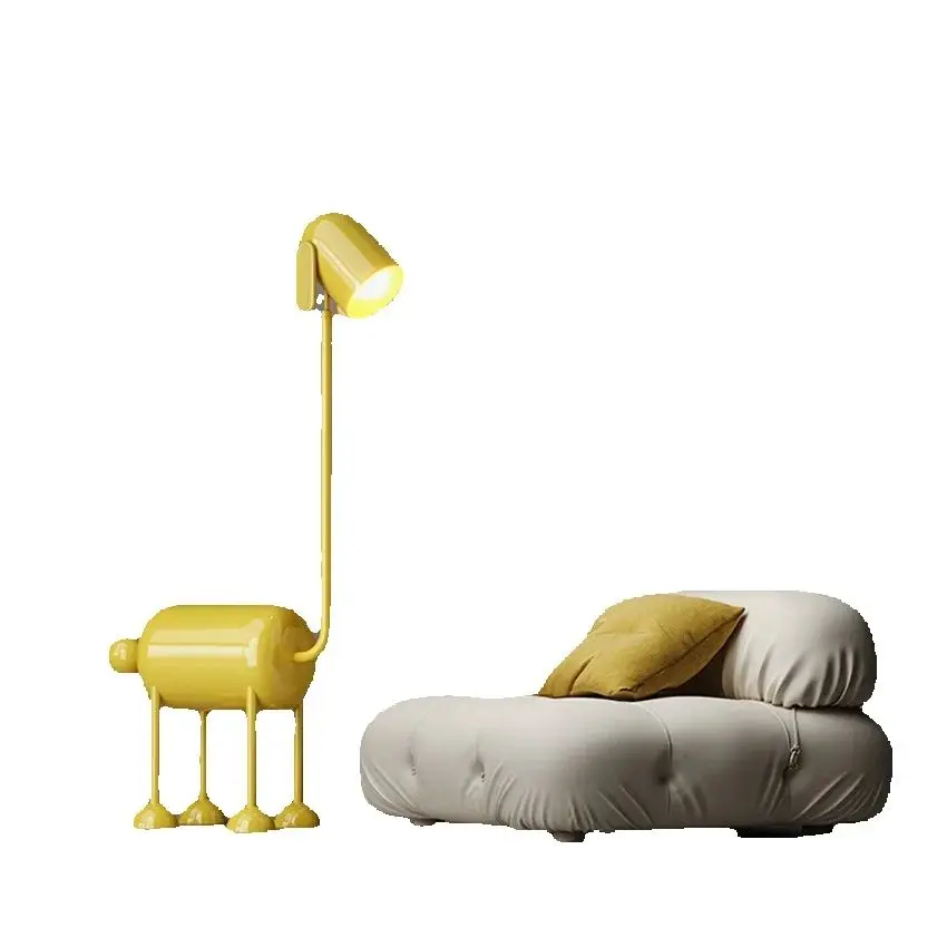 Yellow puppy floor lamps living room sofa art decorative ornament lamps creative children's bedroom decorative floor lights