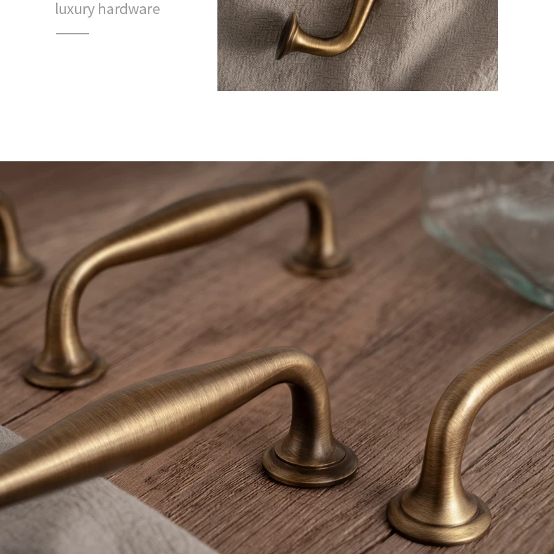 Antique brass cabinet handle and knob 4