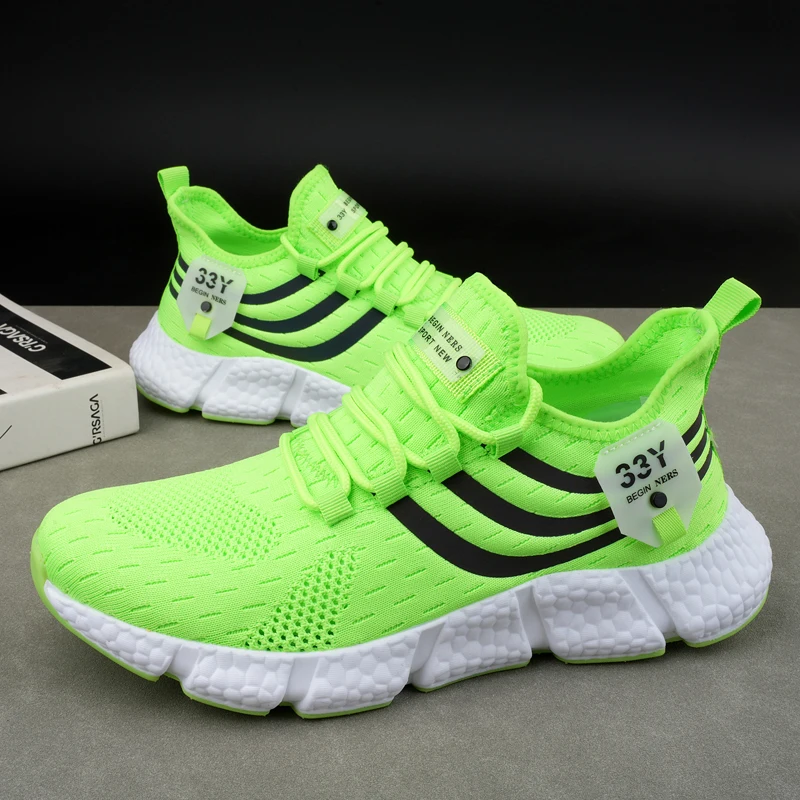 

Men Sneakers Summer 2023 Mesh Breathable White Running Tennis Shoes Comfortable Outdoor Sports Men Brand Shoes Tenis Masculino