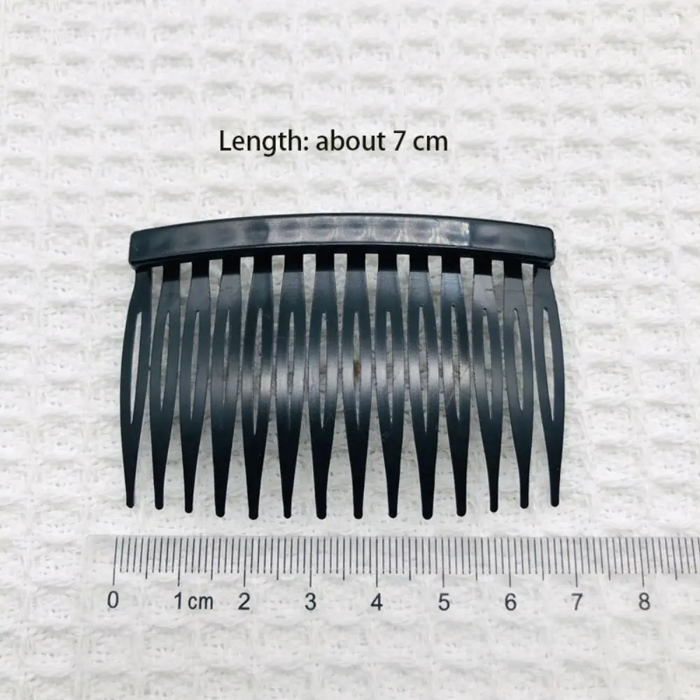 4 pcs Stylish Plastic Hair Combs 7 Cm Black Clear Hair Slides Slide Combs Women