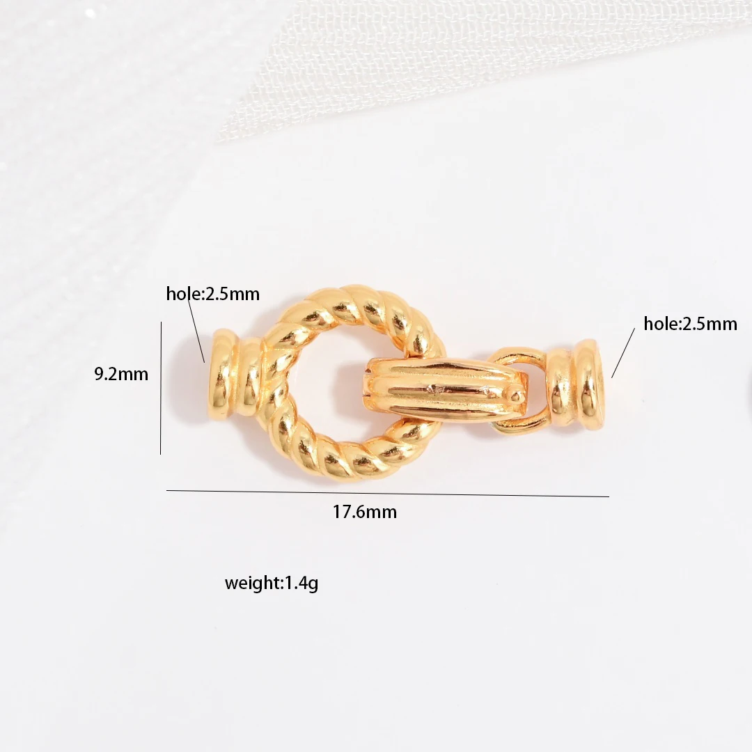 مشبك موصل ملولب من الفضة الإسترليني S925 - سوار مصنوع يدويًا وإكسسوار مشبك نهاية القلادة SK127