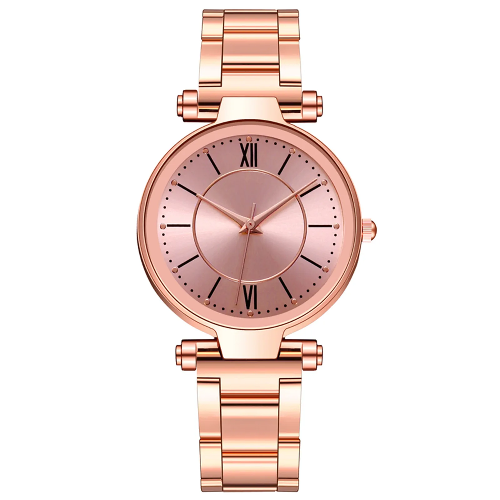 Luxe Dameshorloges Mode Roestvrijstalen Wijzerplaat Quartz Horloge Eenvoudig Casual Voortreffelijk All-Match Bracele Horloge