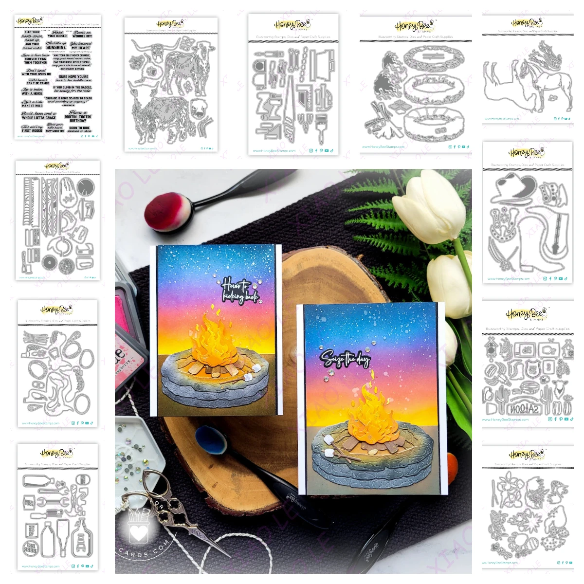 

Western Wear Range Scene Metal Cutting Dies and Silicone Stamps Stencil for Scrapbooking Album Decoration Craft for DIY Greeting
