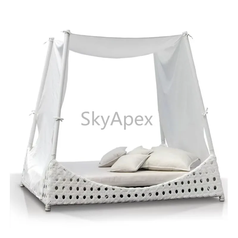 High Quality Modern Large  Round Canopy Hammock Swing Chair  Outdoor Recliner Sofa Bed  For Terrace  Deck Garden Pool Patio Yard