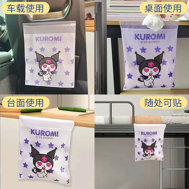 

30Pcs Sanrio Car Garbage Bag Cinnamoroll Stick-On Cleaning Bag for Car Interior Use Cartoon Kuromi Melody Desktop Garbage Bag