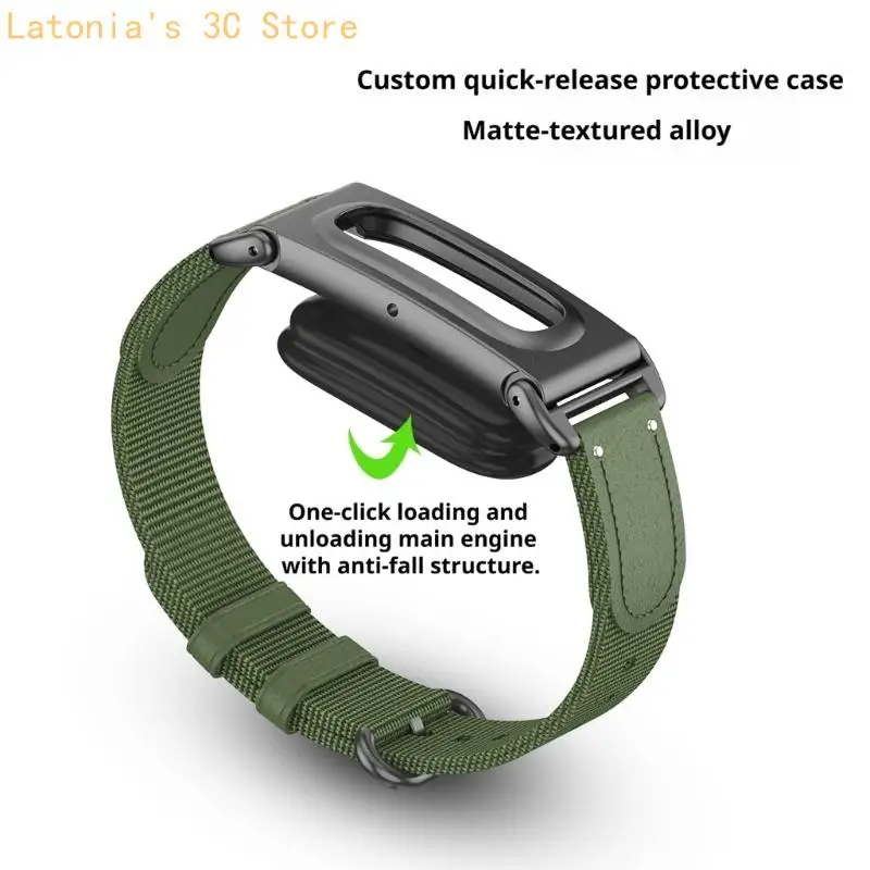 Watch Strap with Case Frame, Fabric Texture, Pin Fastener and Daily Wear Comfort for Routine Use Replacement Band X3UB