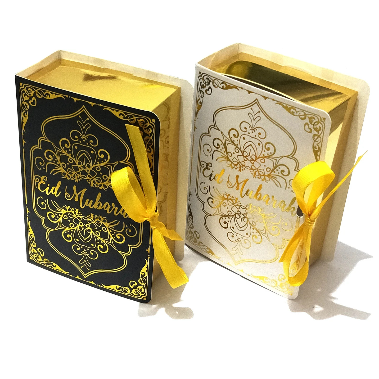 20/50/100pcs Foil Gold Quran Style Eid Mubarak Candy Box Islam Ramadan Gift Box Muslim Festival Party Decoration Supplies