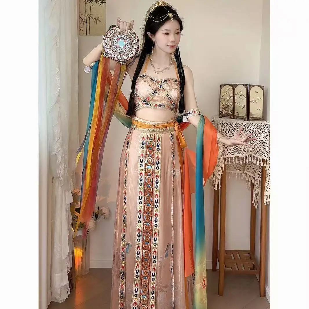 Summer Exotic Princess Cosplay Costume Women's Ancient National Style Hanfu Beach Party Stage Performance Outfits Photography