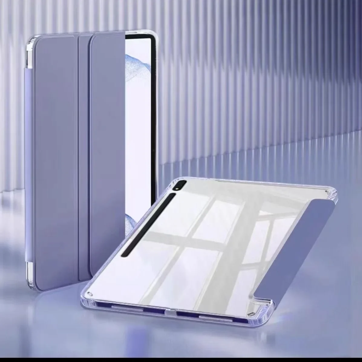 مع حافظة حامل القلم الرصاص لهاتف سامسونج جالاكسي تاب S11 2025 S10 Lite S7 S9 FE S8 Plus 12.4 13.1 A9 A11 8.7 10.9 غطاء أكريليك شفاف #4