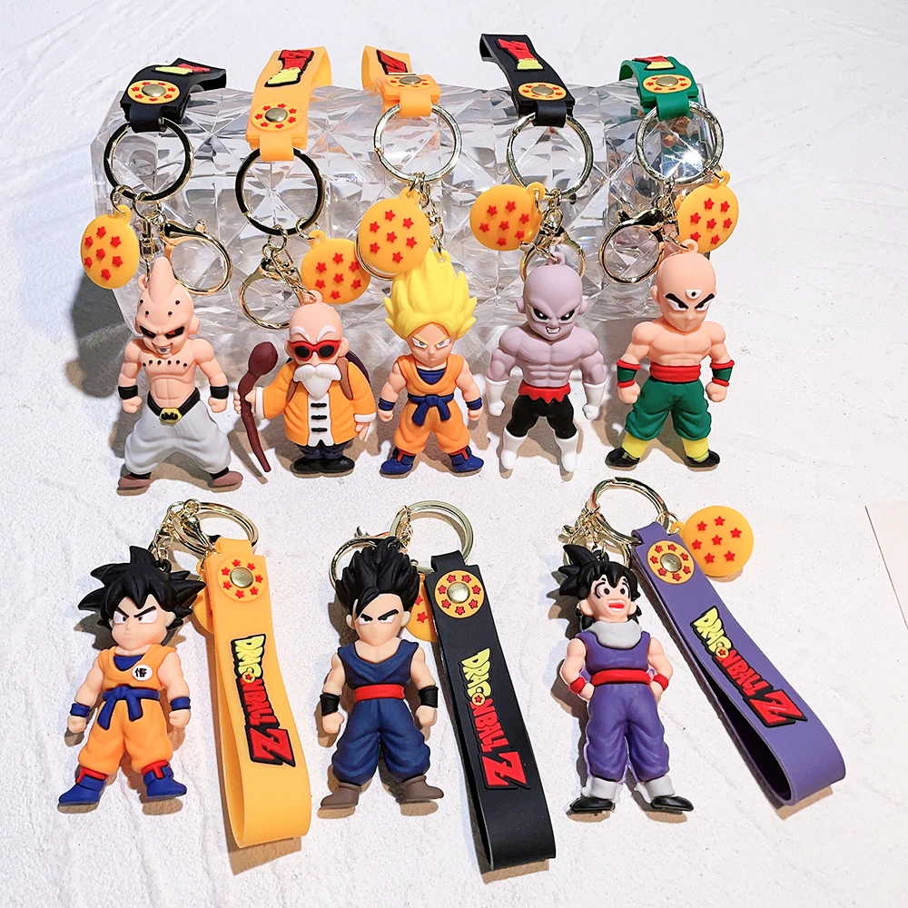 Anime Dragon Ball Key Chain Z Super Saiyan Son Goku Bulma Broly Piccolo Majin Buu Series Bag Pendant Keyring Toys for Boy Gift