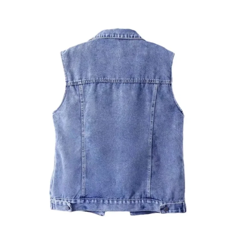 Large Size Vintage Denim Waistcoat Lady New Outerwear Vests For Women Loose Sleeveless Vest Jacket Outside The Top Chaleco Mujer