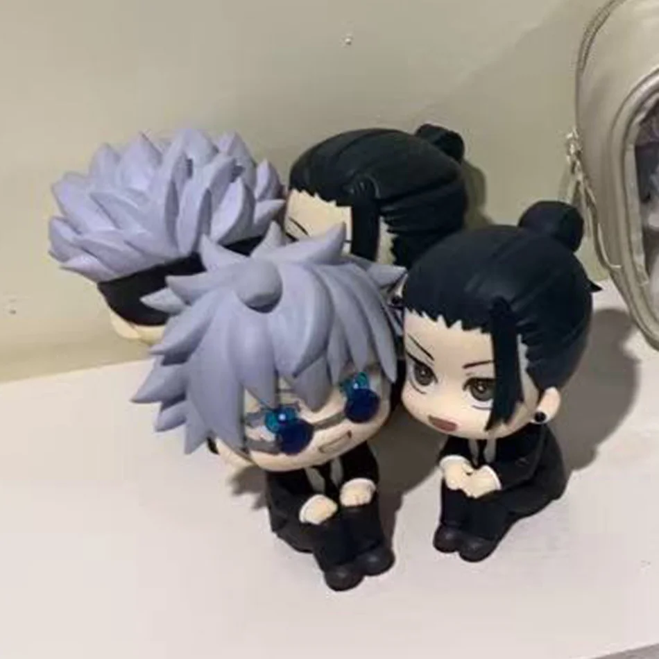 5-teiliges Set Jujutsu Kaisen Anime Actionfiguren Sammlerstücke PVC-Modell Yuji Itadori & Gojo Satoru Q Version Niedliche Puppe als Geschenk für Fans