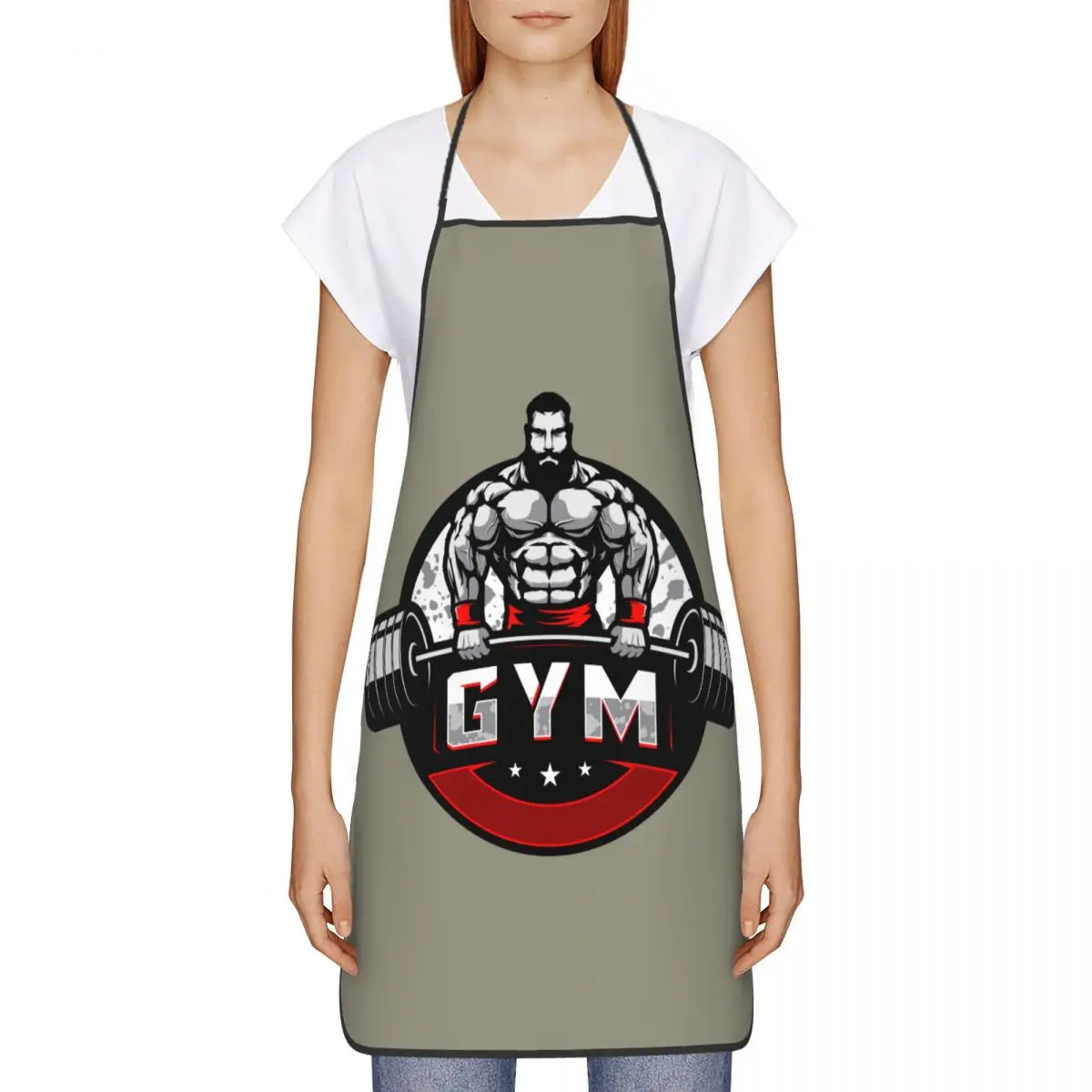 Custom Unisex Bodybuilding Gym Kitchen Chef Cooking Baking Apron Men Women Fitness Muscle Tablier Cuisine for Painting